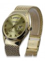 Gold Men's Watch Geneve ★ Zlotychlopak.pl ★ Puritate de aur 585 333 Preț scăzut!