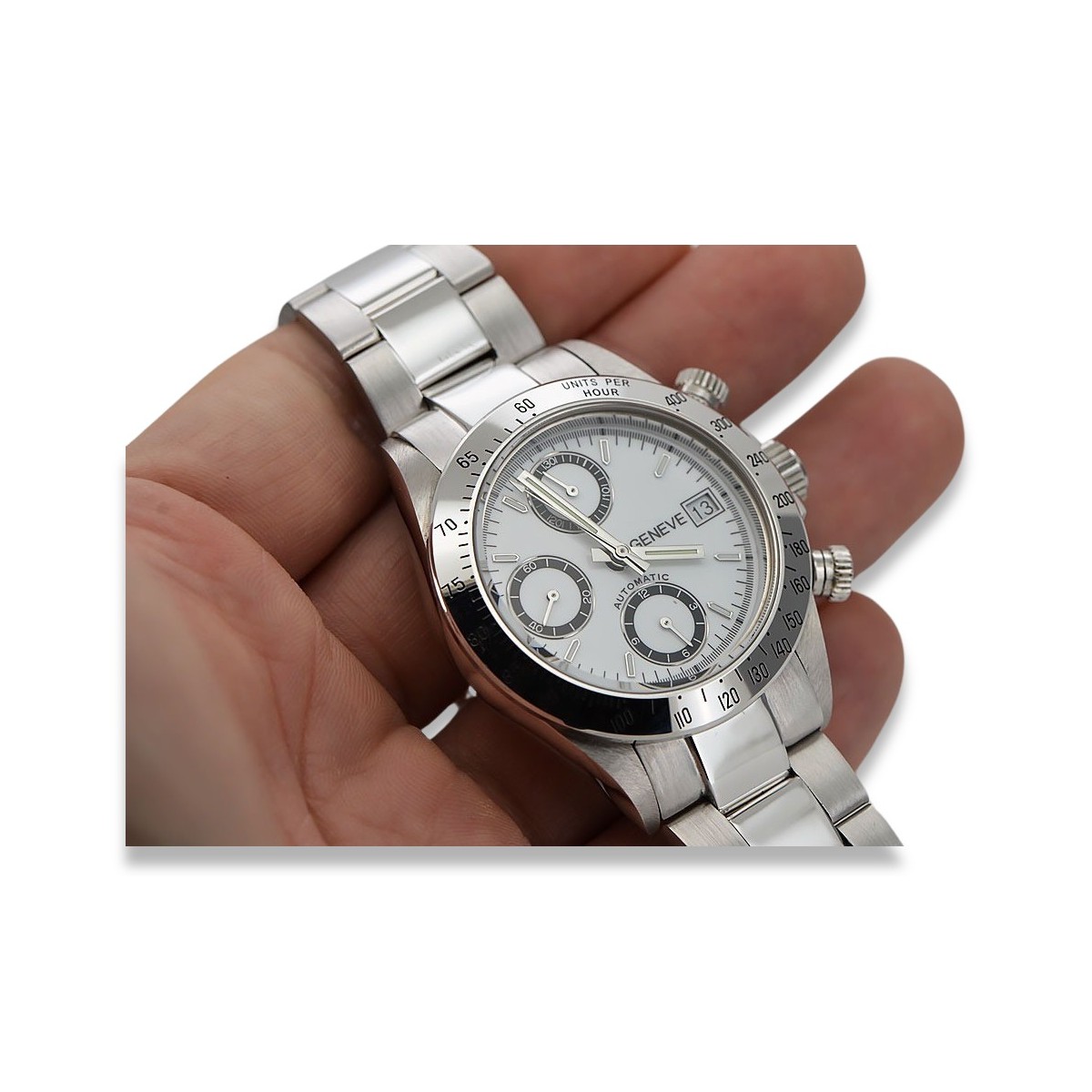 Montre Homme en Or Blanc 14 Carats mw041w