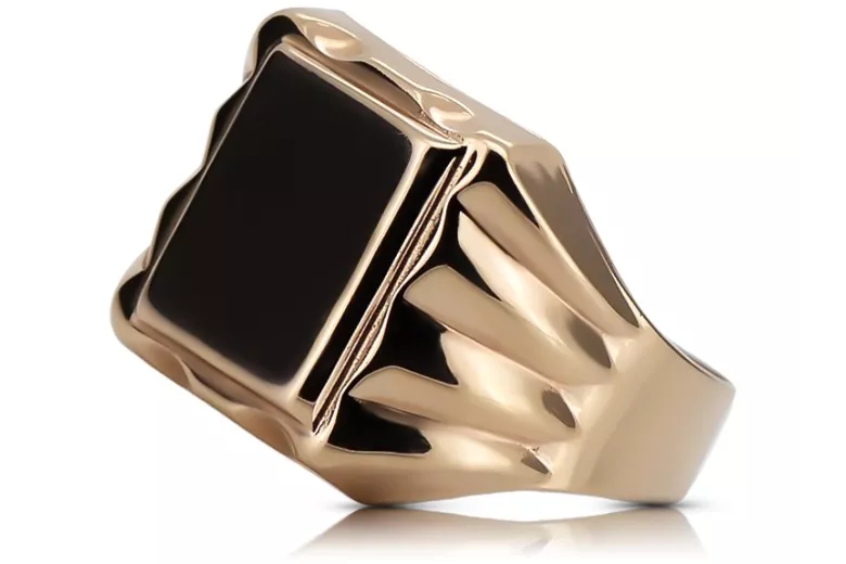 14K Rose Gold Men's Signet Ring, No Stones csn016r