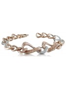 Pulsera de Fantasía de Señora en Oro Blanco y Rosa de 14 Quilates cb068rw