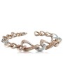 Pulsera de Fantasía de Señora en Oro Blanco y Rosa de 14 Quilates cb068rw