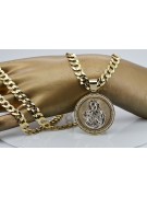 Gold 14k 585 Frohe Anhängerikone mit Gourmette-Kette pm027yw37&cc099y