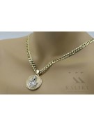 Pendentif icône Merry en or 14k 585 avec chaîne gourmette pm027yw37&cc099y