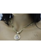 "Золотая подвеска Merry икона с цепочкой Гурмет на 14k 585" pm027yw37&cc099y