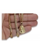 Golden Grace 14k Jesus Pendant with Stylish Chain pj004y15&cc001y50