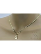 Lanț elegant cu pandantiv Jezus din aur galben 14k pj004y15&cc001y50