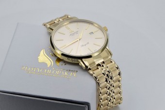 Reloj de pulsera atlántico de oro amarillo 14k para hombre mw003y&mbw012yo