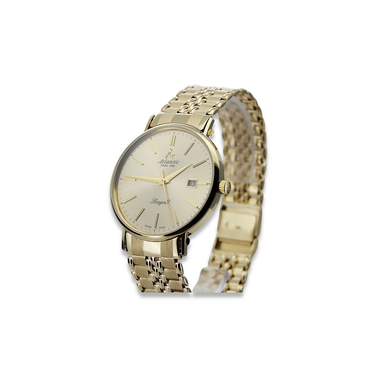 Gold men's watch Geneve ★ zlotychlopak.pl ★ Gold purity 585 333 Low Price!