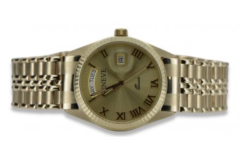 Жовтий годинник для чоловіків та жінок з 14k 585 золота Geneve mw013ydg&mbw019yo