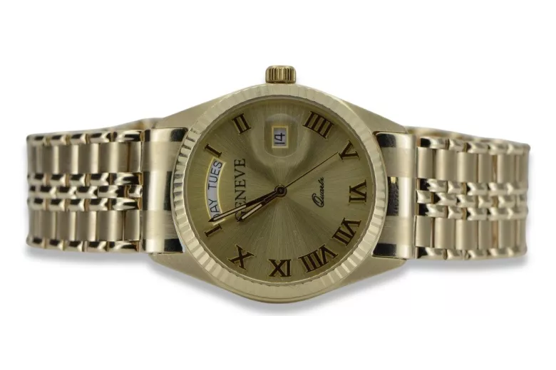 Reloj de oro para hombre Geneve ★ https://zlotychlopak.pl/es/ ★ Pureza del oro 585 333 ¡Precio bajo!