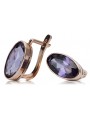 "Boucles d'oreilles en or rose 14 carats avec alexandrite de style vintage soviétique russe vec001" style vec001