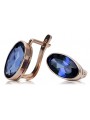 "Elegant Sapphire Encrusted 14K Rose Gold Earrings vec002" Vintage vec001