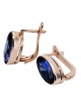 "Elegant Sapphire Encrusted 14K Rose Gold Earrings vec002" Vintage vec001