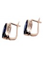 "Elegant Sapphire Encrusted 14K Rose Gold Earrings vec002" Vintage vec001