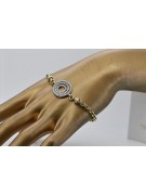 Bracelet fantaisie en or jaune et blanc italien 14K, 18,5c cfb006yw