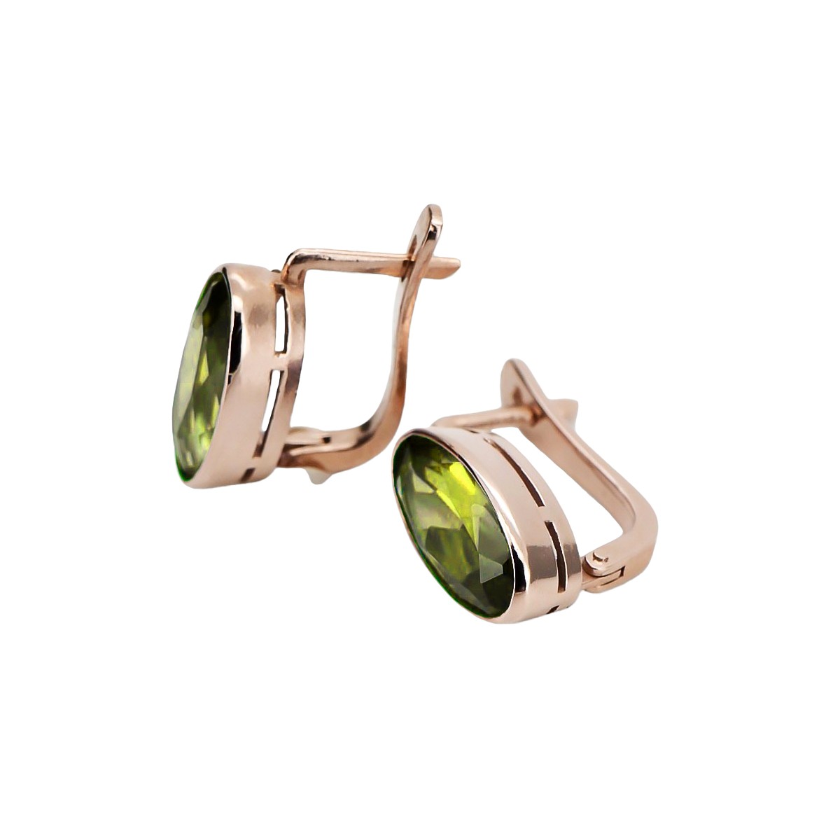 Vintage 14K Rose Gold Peridot Earrings vec001