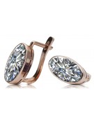 Zircon Embellished Original Vintage 14K Rose Gold Earrings vec001 vec001