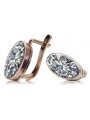 "Boucles d'oreilles en zircon et or rose 14 carats d'origine vintage vec002" style vec001