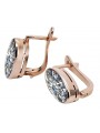 "Boucles d'oreilles en zircon et or rose 14 carats d'origine vintage vec002" style vec001