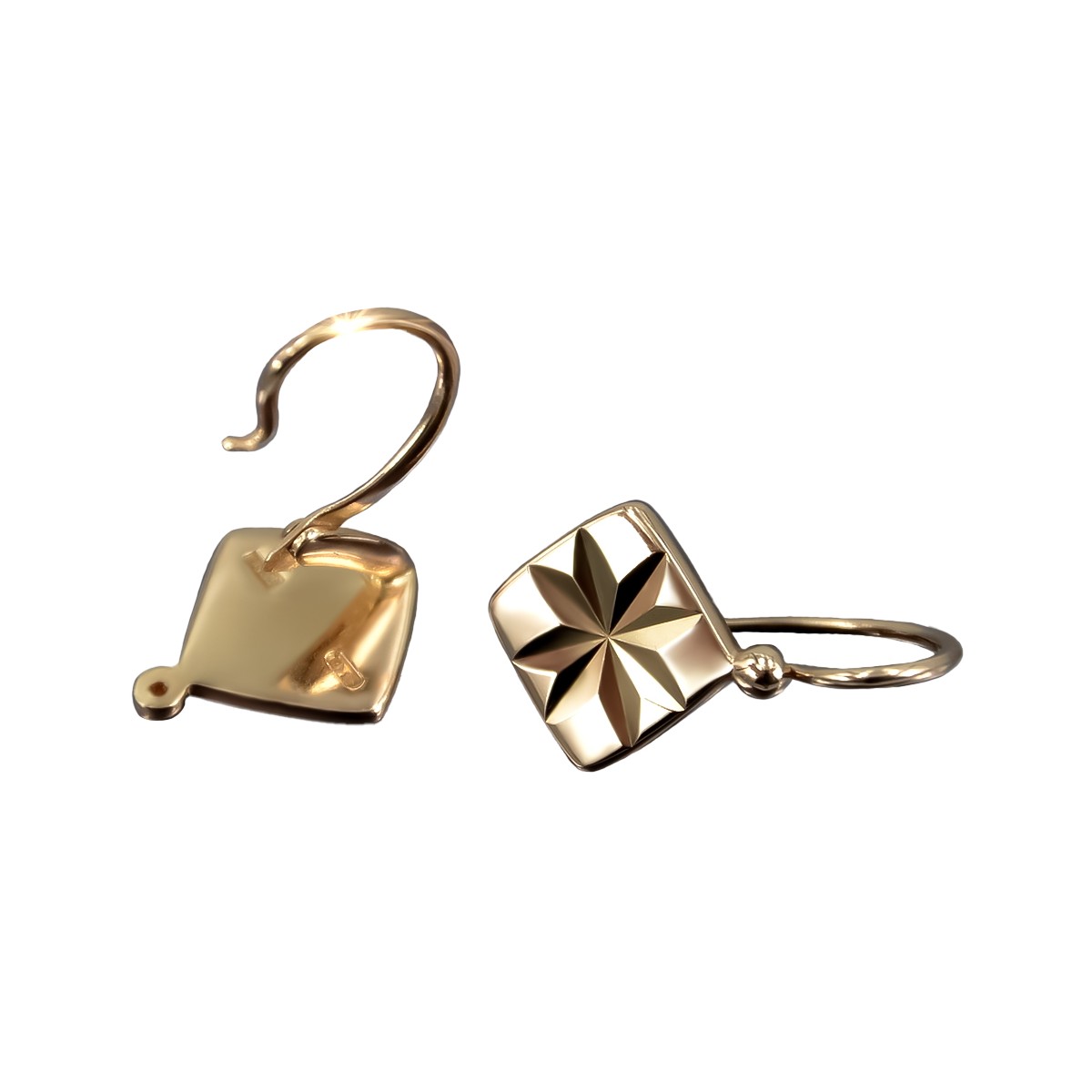 "Elegant No Stones 14k Rose Gold Vintage Earrings" ven049 ven049