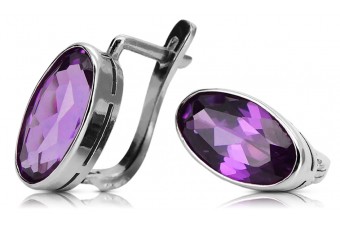 925 Sterling Silber Amethyst Ohrringe Juwelen vec001s Vintage Sowjetisch vec001s
