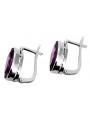 Vintage Sterling Silver 925 Amethyst Earrings in Russian Style vec001s