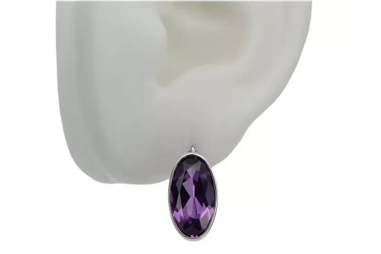 925 Sterling Silber Amethyst Ohrringe Juwelen vec001s Vintage Sowjetisch vec001s