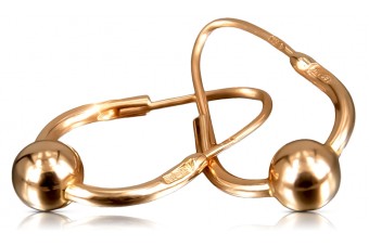 "Elegantes Aros de Oro Rosa Antiguo Original de 14k sin Piedras" ven038 ven038