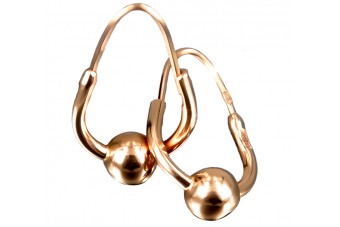 "Elegantes Aros de Oro Rosa Antiguo Original de 14k sin Piedras" ven038 ven038