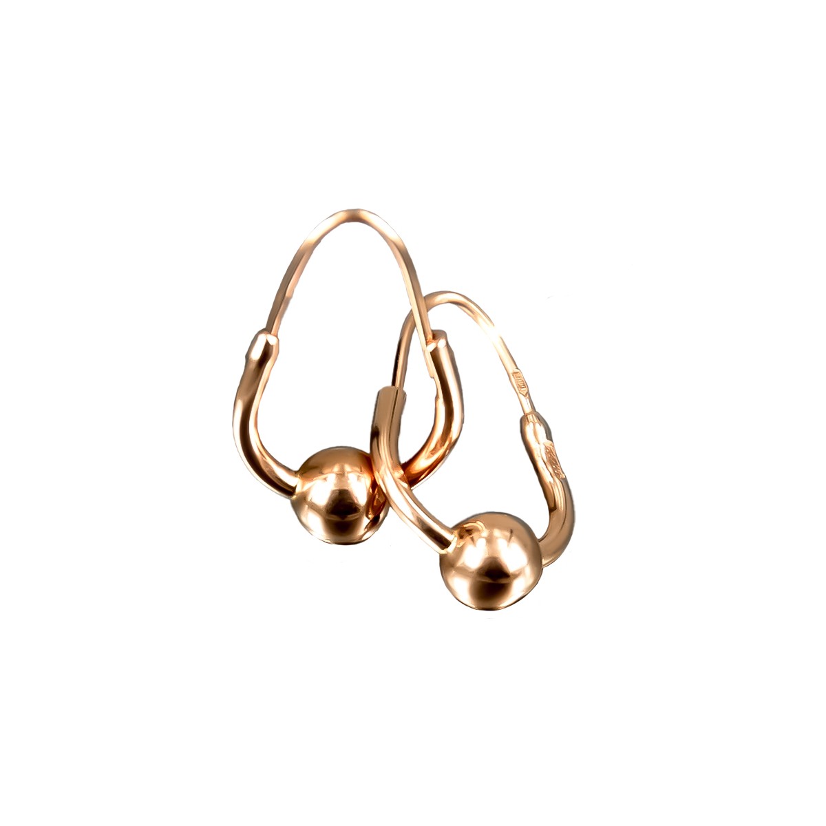 "Authentic Vintage 14K Rose Gold Hoops Earrings - No Stones" ven038 ven038