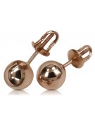 "No Stones, Original 14K Rose Gold Vintage Ball Earrings" ven043 ven043