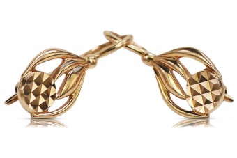 Безкаменеві вінтажні сережки з рожевого золота 14 карат 585 проби ven051 ven051