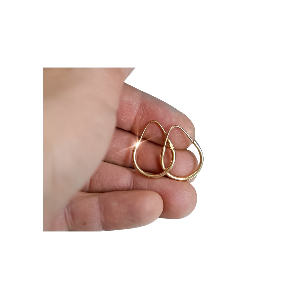 "No Stones Original Vintage 14k Rose Gold Hoop Earrings" ven057 ven057