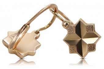 "Aretes Antiguos de Hojas en Oro Rosa de 14k Sin Piedras" ven058 ven058