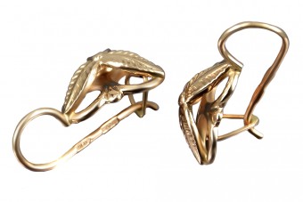 "Eleganckie Kolczyki Vintage w Kształcie Liści z Różowego Złota 14k Bez Kamieni" ven064 ven064