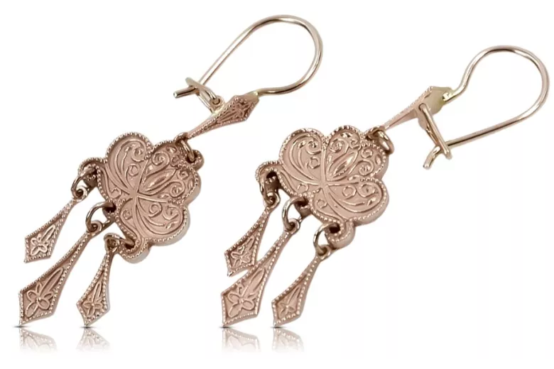 "Pendientes Gipsy Clásicos sin Piedras en Oro Rosa Antiguo de 14k" ven067 ven067