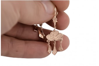 "Pendientes Gipsy Clásicos sin Piedras en Oro Rosa Antiguo de 14k" ven067 ven067