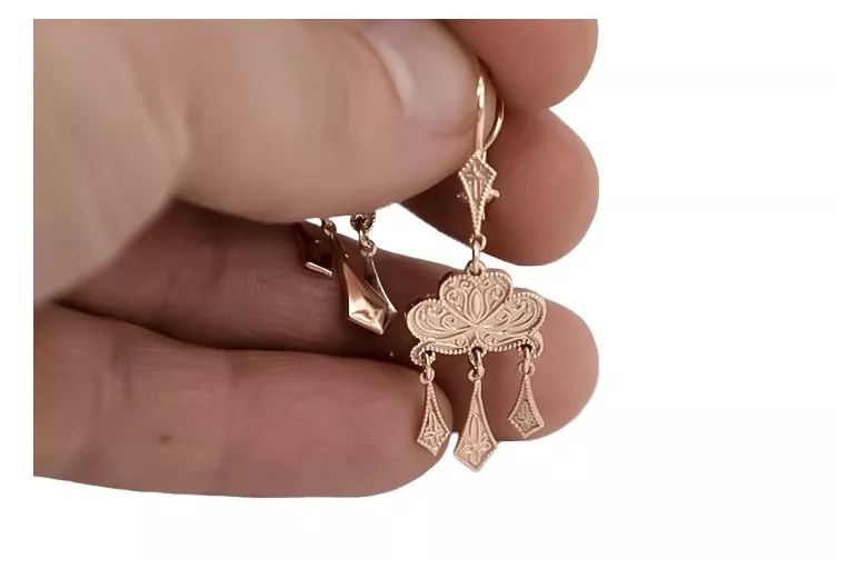 "Pendientes Gipsy Clásicos sin Piedras en Oro Rosa Antiguo de 14k" ven067 ven067