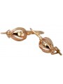 "No Stones, 14K Rose Gold Vintage Leaf Earrings" ven069 ven069