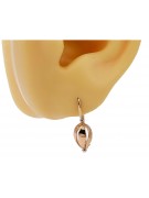 "No Stones, 14K Rose Gold Vintage Leaf Earrings" ven069 ven069