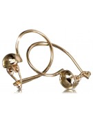 "Boucles d'oreilles sphériques en or rose 14 carats 585, style vintage sans pierres" ven070 ven070