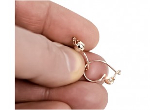 "No Stones, Original Vintage 14K Rose Gold Earrings" ven070 ven070