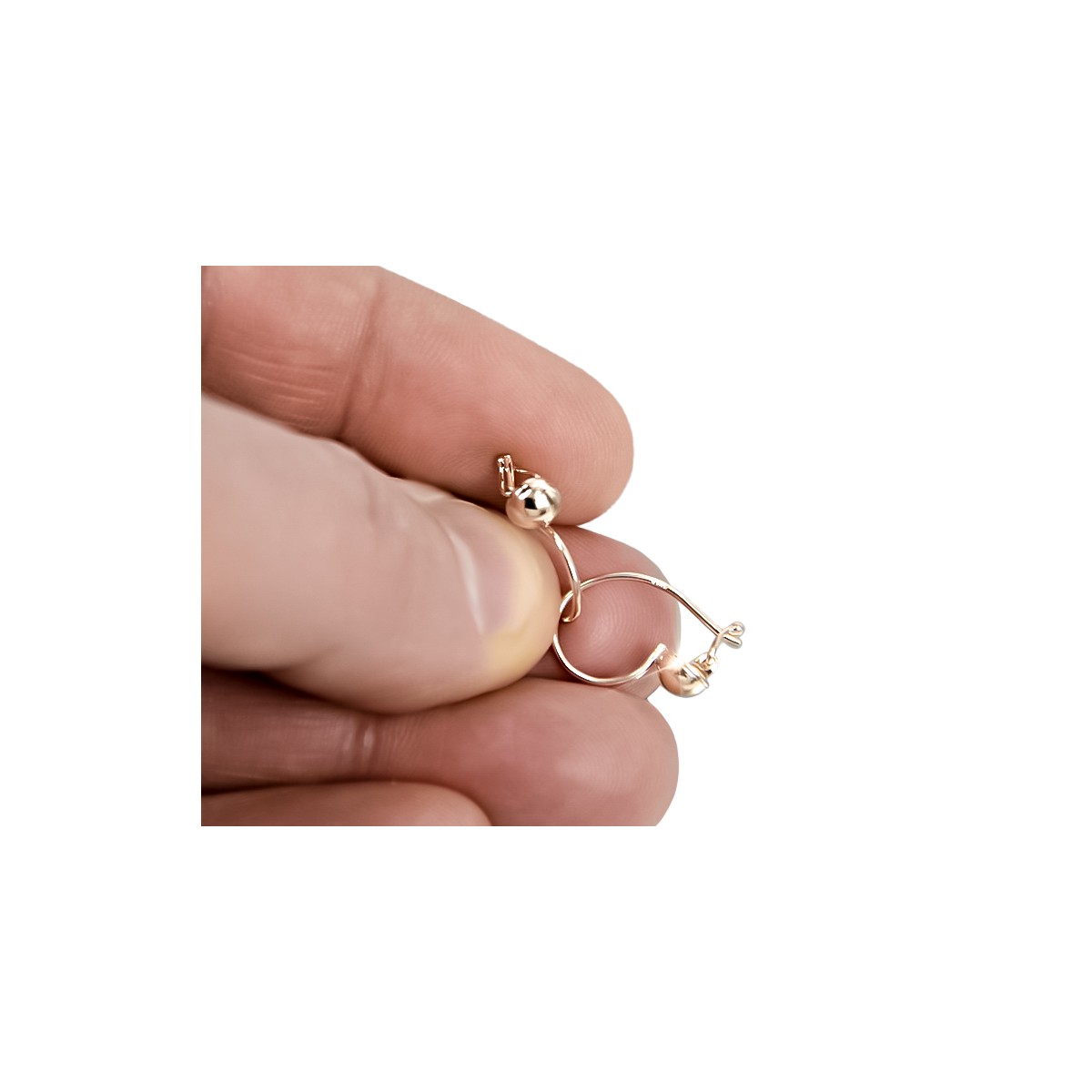 "Boucles d'oreilles sphériques en or rose 14 carats 585, style vintage sans pierres" ven070 ven070