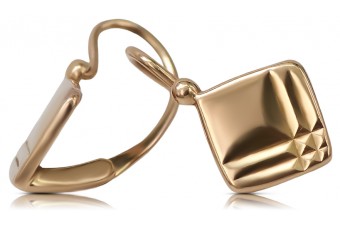 Pendientes Cuadrados en Oro Rosa Antiguo Original de 14k Sin Piedras ven071 ven071