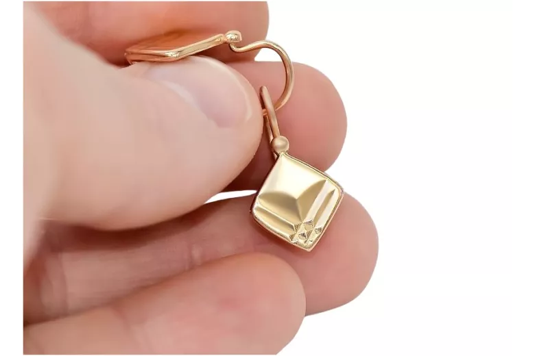 Оригинальные Винтажные Серьги из Розового Золота 14k 585 без Камней ven071 ven071