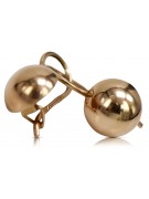 "Vintage 14K 585 Rose Gold Ball Earrings without Stones" ven072 ven072