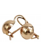 "Vintage 14K 585 Rose Gold Ball Earrings without Stones" ven072 ven072