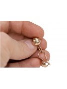 "Vintage 14K 585 Rose Gold Ball Earrings without Stones" ven072 ven072