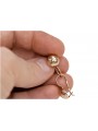 "Vintage 14K 585 Rose Gold Ball Earrings without Stones" ven072 ven072