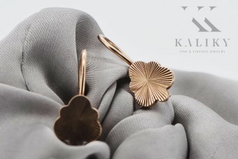 Оригинални ретро обици без камъни от 14k розово злато ven165 ven165